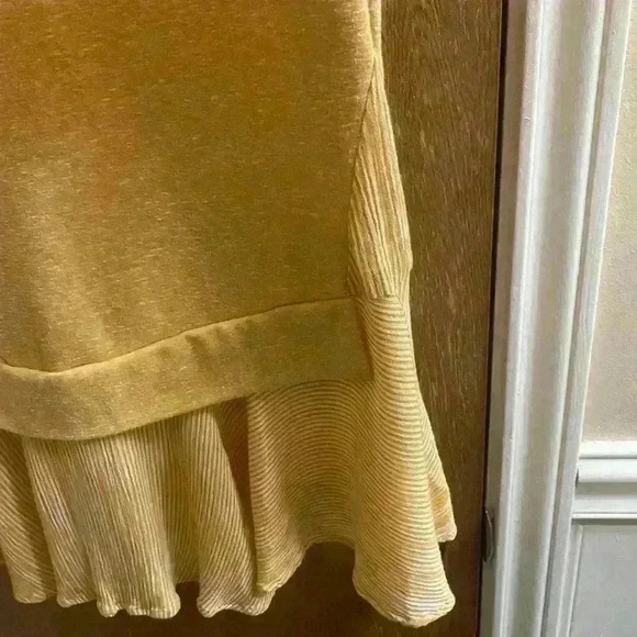 Hailey & Co. Faded Yellow Sweater with Yellow Striped Undershirt Peplum Size S - Picture 8 of 8